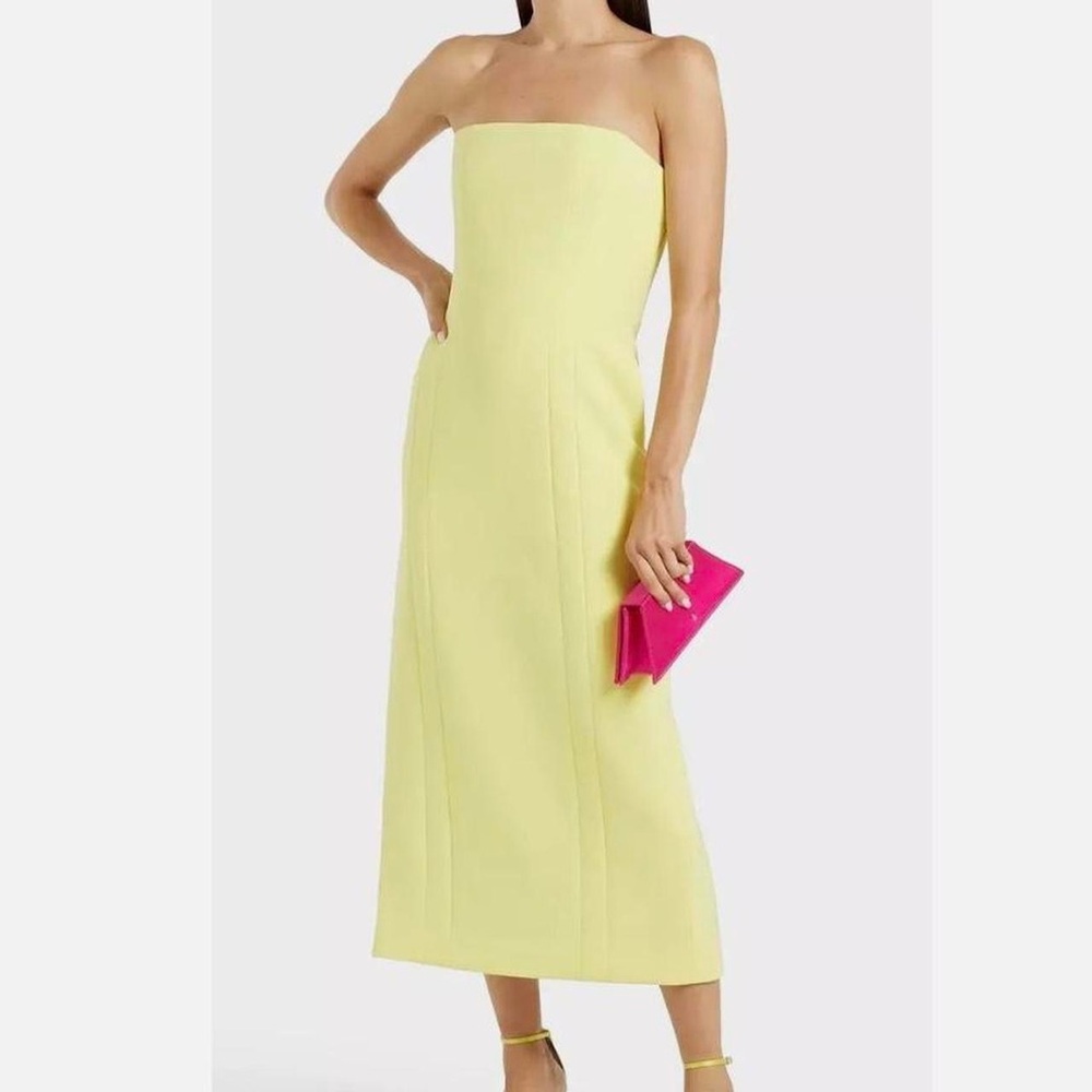 A.L.C Strapless Yellow Midi Dress